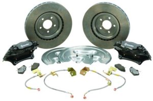 Ford Mustang Brake Kit - Front + Rear - Ford Racing - 14 in. Front Rotors + 4-Piston Calipers + SVT Rear Pads - `05-`14